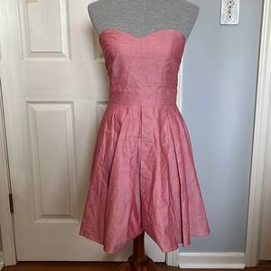 EUC Lauren James Womens Stapless Sweathear Red Dress With Tie Back